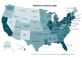 Illustration for article titled The actual map of each state's favorite artist is underwhelming and Jay Z-dominated